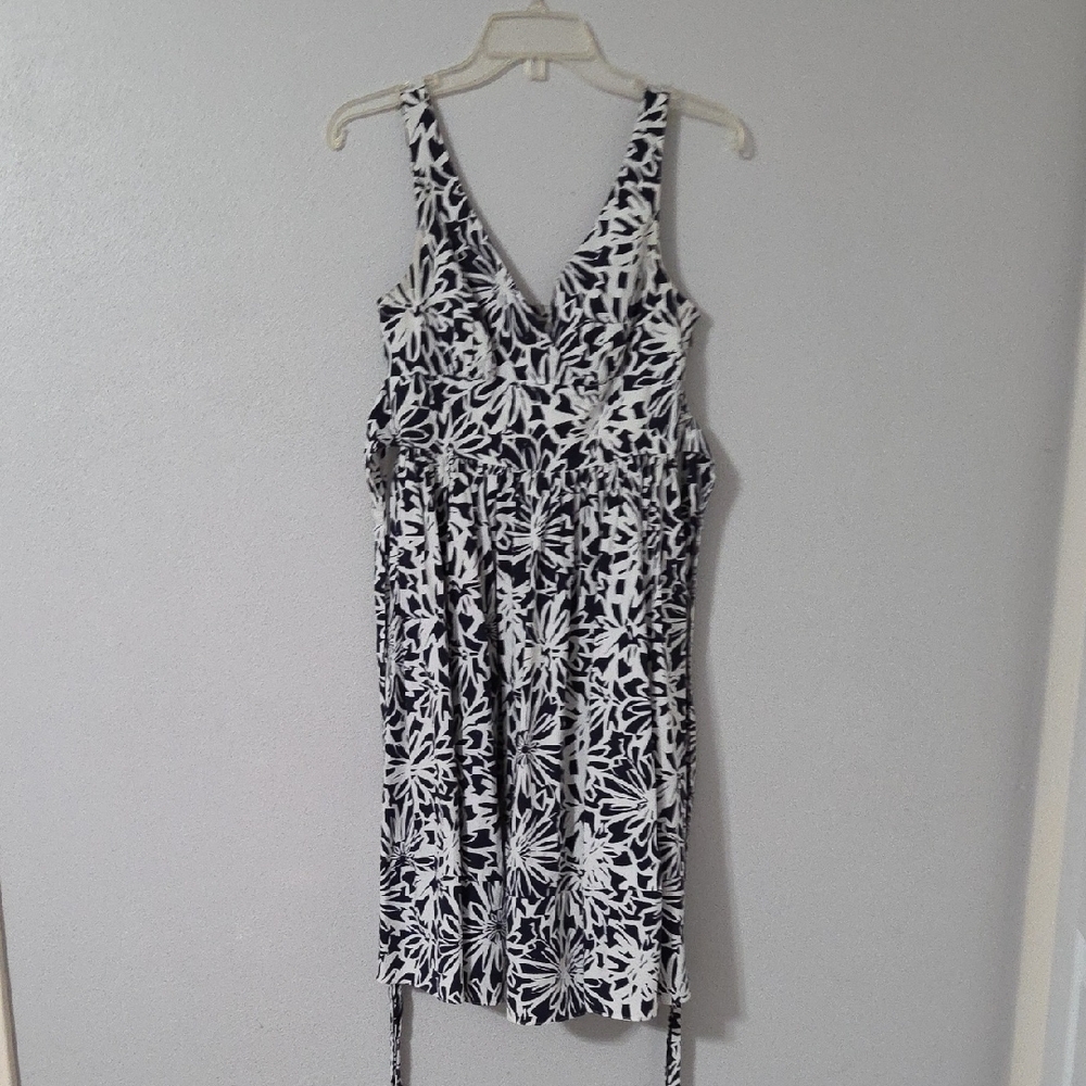 American Living Black and Cream Patterned Dress